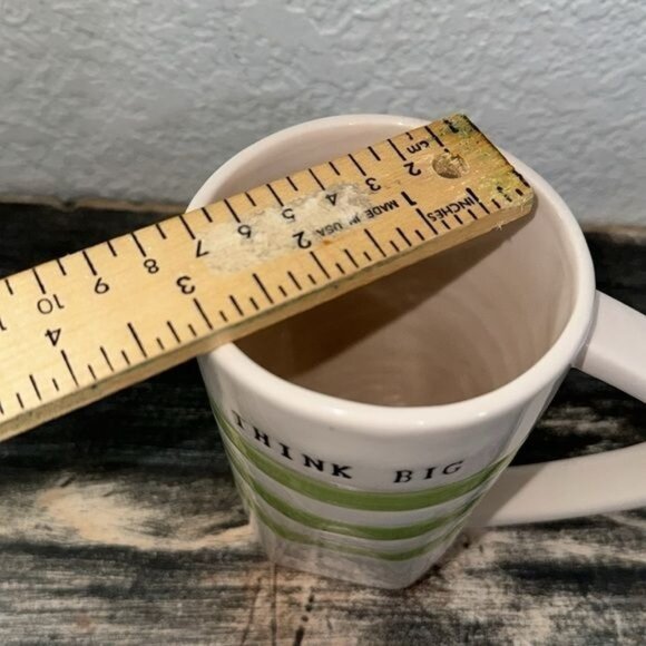 Magenta Exclusive Ceramic "Think Big" Mug With Green Stripes - Picture 5 of 6